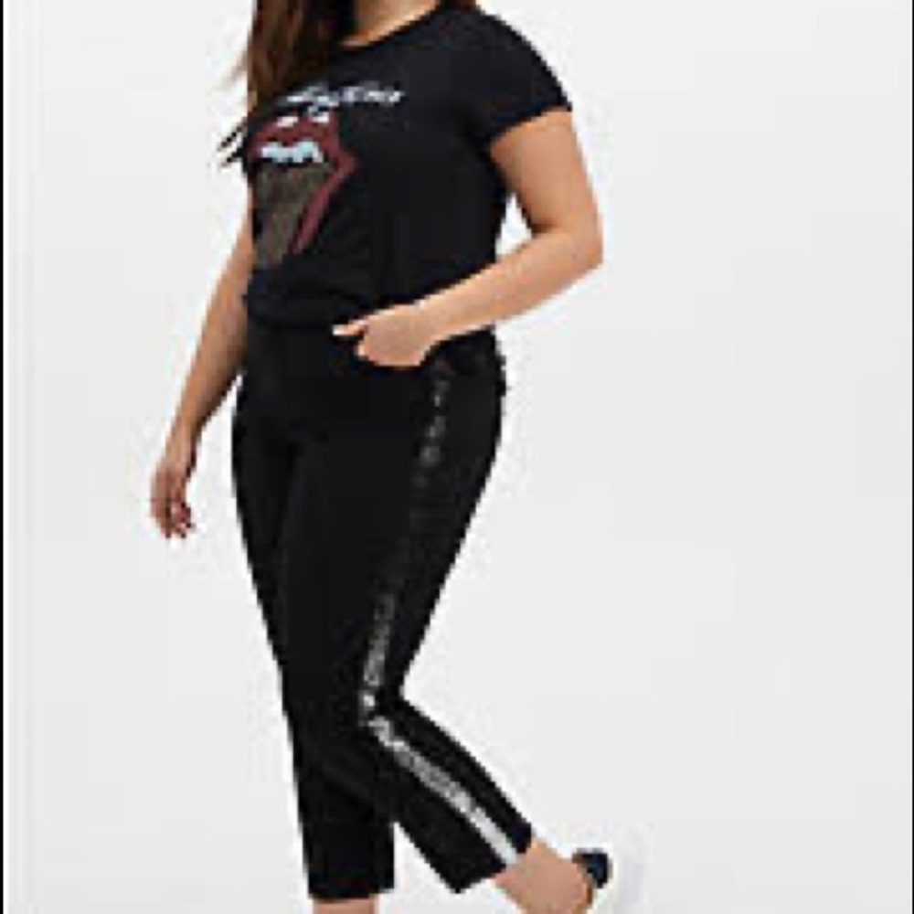 TORRID Black Pants w/ Sequins on Side tuxedo Style Sz 12 New with tags